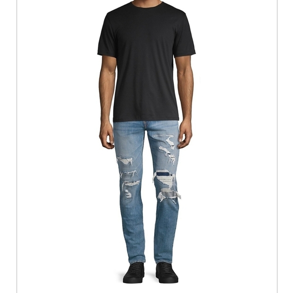 NWOT 7FOR ALL MANKIND RYLEY DISTRESSED JEAN/ITALIAN FABRIC/SOLD OUT ONLINE - Picture 1 of 16